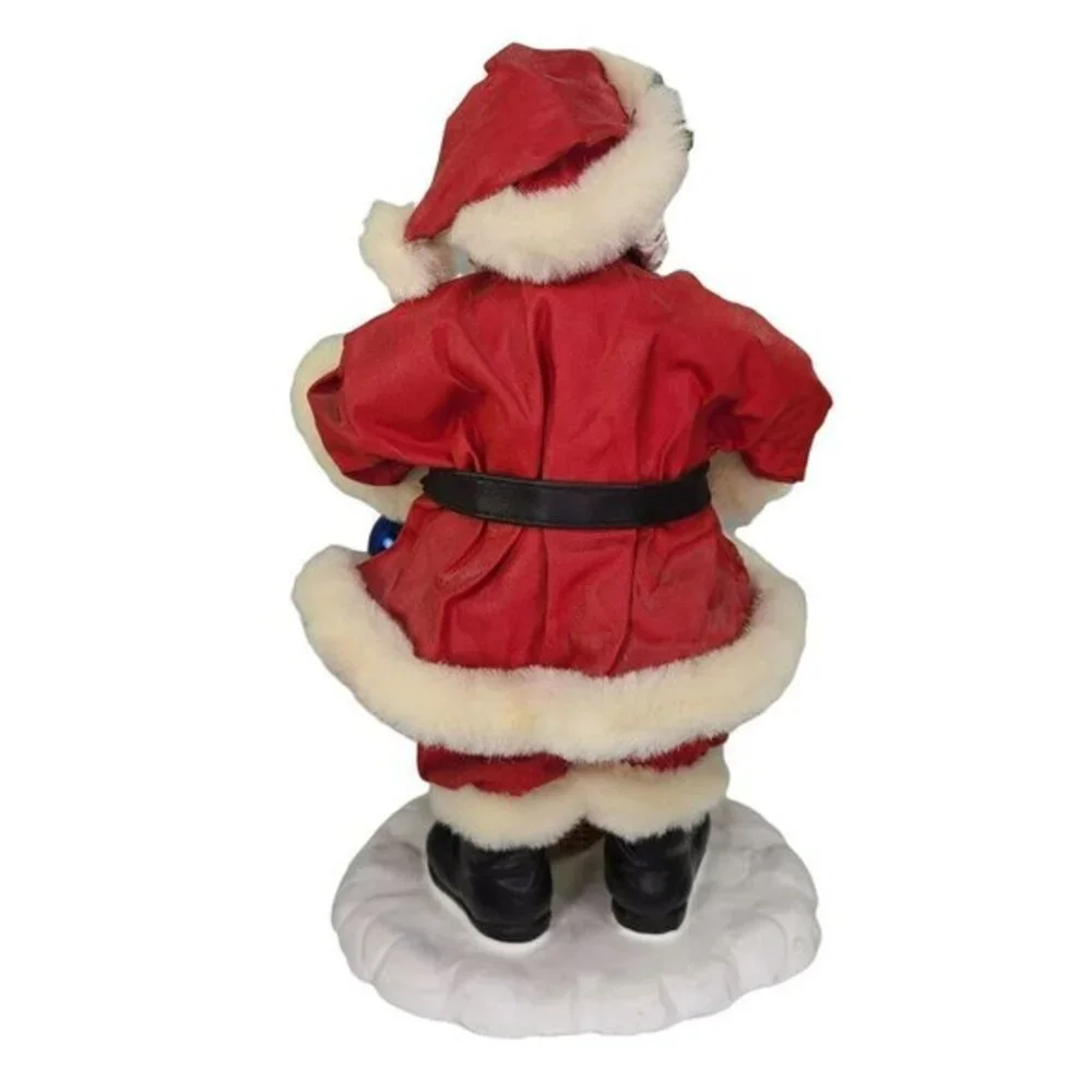 Possible Dreams‎ Santa Claus Holding Ornaments Fabric Clothtique Basket Vintage